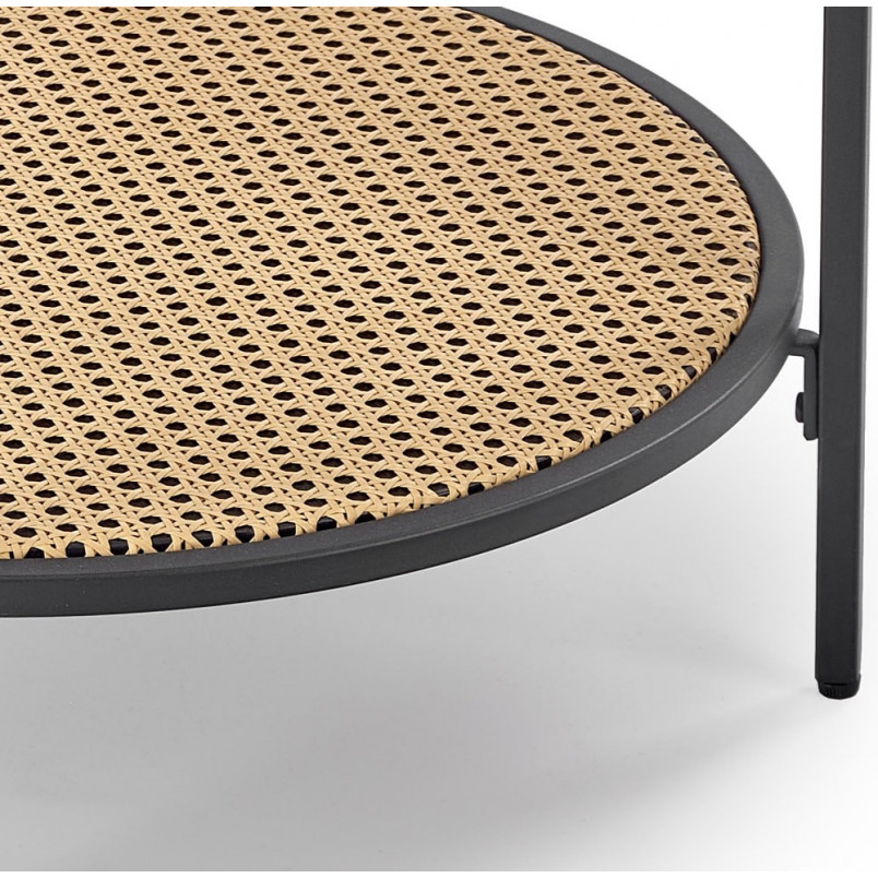 Stolik szklany Dakota Halmar | Rattanowa półka | 60cm