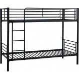 Łóżko piętrowe metalowe Bunky 90x200cm czarne Halmar