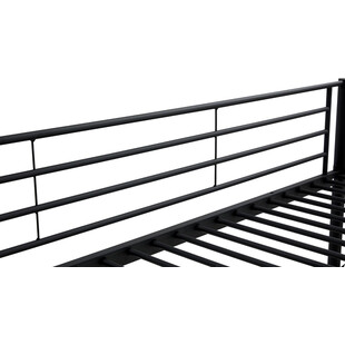 Łóżko piętrowe metalowe Bunky 90x200cm czarne Halmar