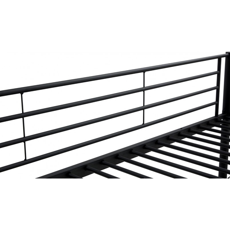 Łóżko piętrowe metalowe Bunky 90x200cm czarne Halmar