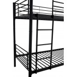 Łóżko piętrowe metalowe Bunky 90x200cm czarne Halmar