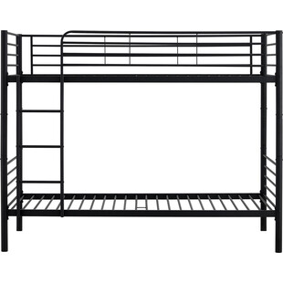 Łóżko piętrowe metalowe Bunky 90x200cm czarne Halmar