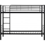 Łóżko piętrowe metalowe Bunky 90x200cm czarne Halmar