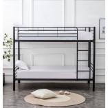 Łóżko piętrowe metalowe Bunky 90x200cm czarne Halmar