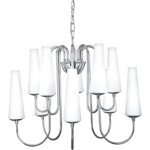 Żyrandol szklany glamour Magnum X 60cm biały / chrom Zumaline