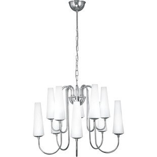Żyrandol szklany glamour Magnum X 60cm biały / chrom Zumaline
