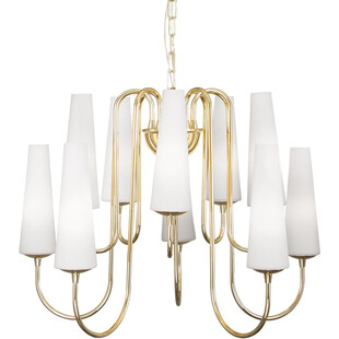 Żyrandol szklany glamour Magnum X 60cm biały / złoty Zumaline