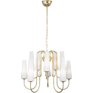 Żyrandol szklany glamour Magnum X 60cm biały / złoty Zumaline