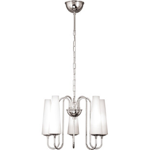 Żyrandol szklany glamour Magnum V 40cm biały / chrom Zumaline