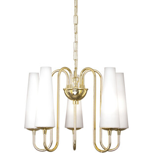 Żyrandol szklany glamour Magnum V 40cm biały / złoty Zumaline