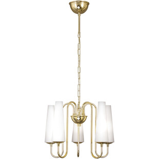 Żyrandol szklany glamour Magnum V 40cm biały / złoty Zumaline