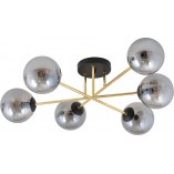 Lampa sufitowa 6 szklanych kul glamour Magnum 75cm grafit / złoty / czarny Emibig