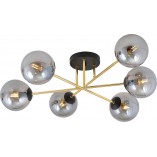 Lampa sufitowa 6 szklanych kul glamour Magnum 75cm grafit / złoty / czarny Emibig