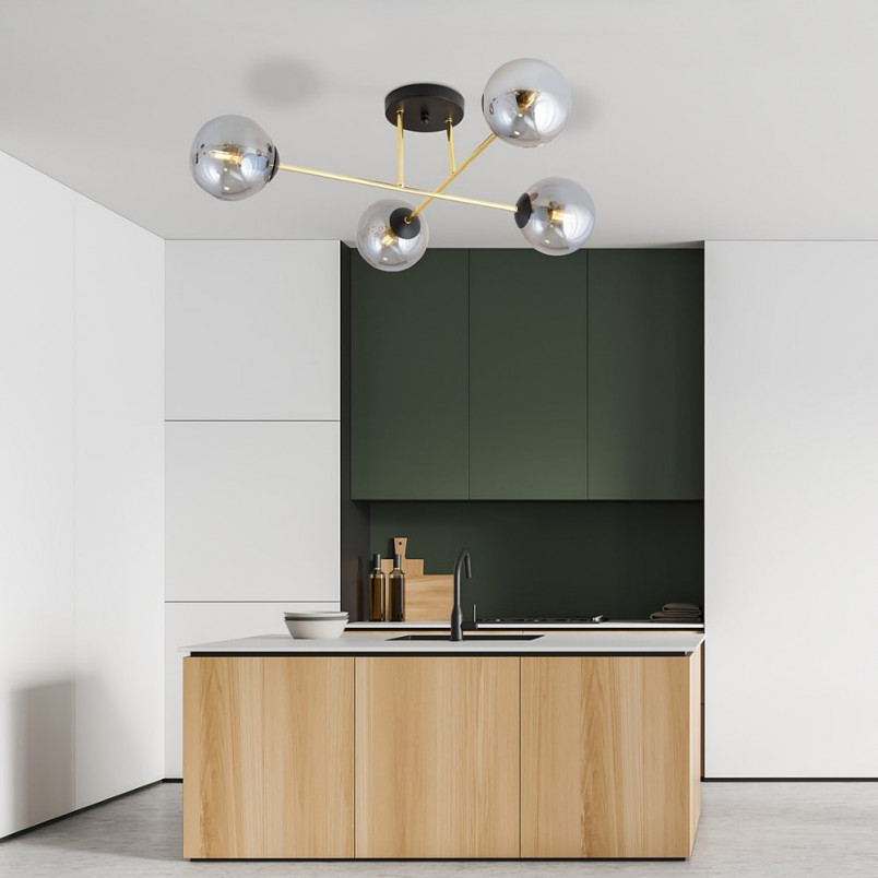 Lampa sufitowa Magnum - 4 szklane kule, glamour, Emibig