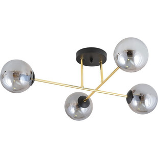 Lampa sufitowa 4 szklane kule glamour Magnum 55cm grafit / złoty / czarny Emibig
