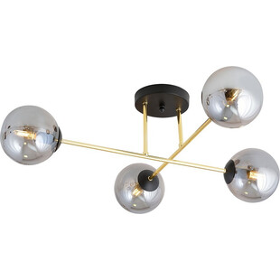 Lampa sufitowa 4 szklane kule glamour Magnum 55cm grafit / złoty / czarny Emibig
