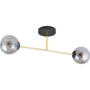 Lampa sufitowa 2 szklane kule glamour Magnum 55cm grafit / złoty / czarny Emibig
