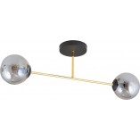 Lampa sufitowa 2 szklane kule glamour Magnum 55cm grafit / złoty / czarny Emibig