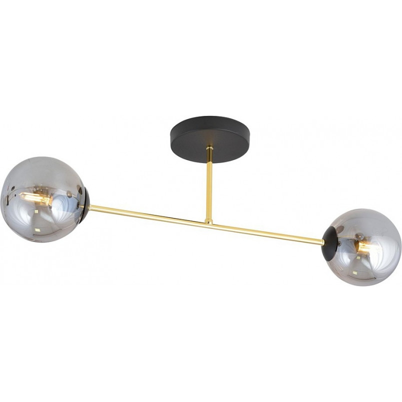 Lampa sufitowa 2 szklane kule glamour Magnum 55cm grafit / złoty / czarny Emibig