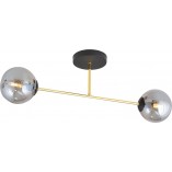 Lampa sufitowa 2 szklane kule glamour Magnum 55cm grafit / złoty / czarny Emibig