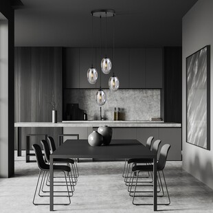 Lampa wisząca szklana Astral Premium IV 40cm grafitowa Emibig