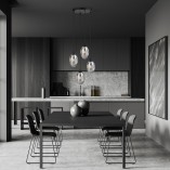 Lampa wisząca szklana Astral Premium IV 40cm grafitowa Emibig