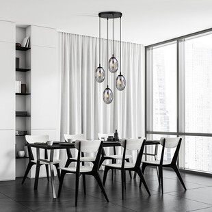 Lampa wisząca szklana Astral Premium IV 40cm grafitowa Emibig