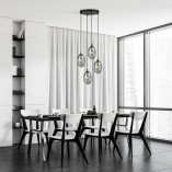 Lampa wisząca szklana Astral Premium IV 40cm grafitowa Emibig
