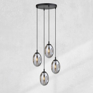 Lampa wisząca szklana Astral Premium IV 40cm grafitowa Emibig