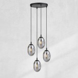 Lampa wisząca szklana Astral Premium IV 40cm grafitowa Emibig