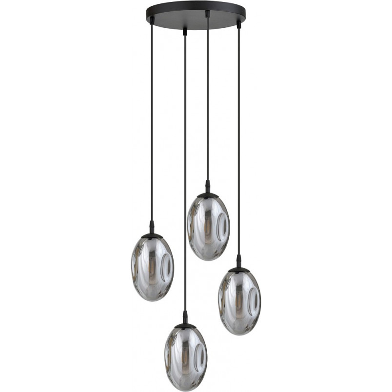 Lampa wisząca szklana Astral Premium IV 40cm grafitowa Emibig