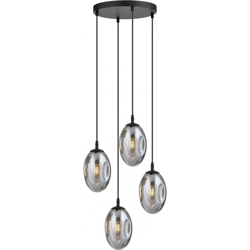 Lampa wisząca szklana Astral Premium IV 40cm grafitowa Emibig