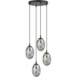 Lampa wisząca szklana Astral Premium IV 40cm grafitowa Emibig