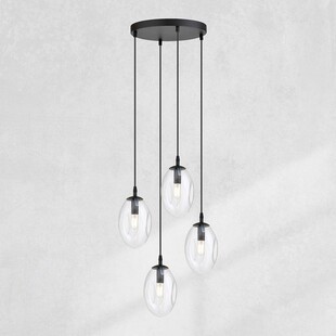 Lampa wisząca szklana Astral Premium IV 40cm przezroczysta Emibig