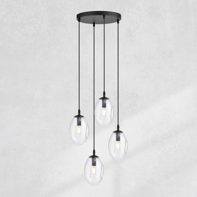 Lampa wisząca szklana Astral Premium IV 40cm przezroczysta Emibig