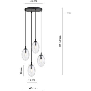Lampa wisząca szklana Astral Premium IV 40cm przezroczysta Emibig
