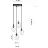 Lampa wisząca szklana Astral Premium IV 40cm przezroczysta Emibig