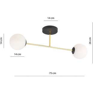Lampa sufitowa glamour Emibig Magnum | 2 szkła, 55cm - Kup teraz!