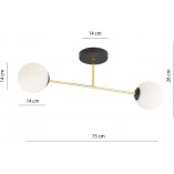 Lampa sufitowa glamour Emibig Magnum | 2 szkła, 55cm - Kup teraz!