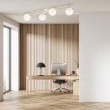 Plafon nowoczesny szklane kule Splendi IV 100cm biały / złoty Emibig