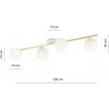 Plafon nowoczesny szklane kule Splendi IV 100cm biały / złoty Emibig