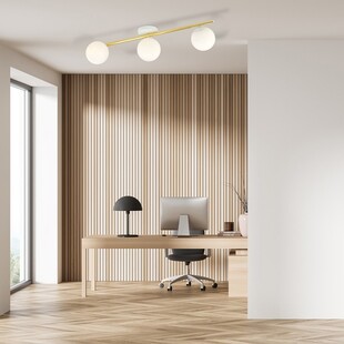 Plafon szklany Splendi III biały/złoty | Emibig - Eleganckie oświetlenie