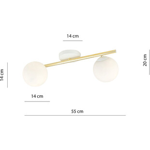 Plafon nowoczesny szklane kule Splendi II 55cm biały / złoty Emibig