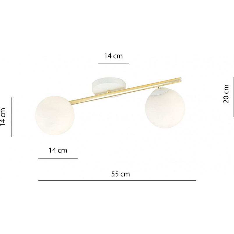 Plafon nowoczesny szklane kule Splendi II 55cm biały / złoty Emibig