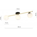 Plafon nowoczesny szklane kule Splendi III 80cm biały / złoty / czarny Emibig
