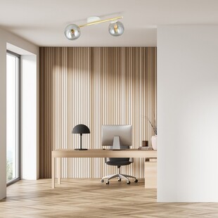 Plafon nowoczesny szklane kule Splendi II 55cm grafit / złoty / biały Emibig