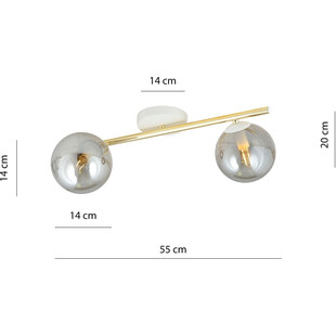Plafon nowoczesny szklane kule Splendi II 55cm grafit / złoty / biały Emibig