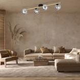 Plafon nowoczesny szklane kule Splendi IV 100cm grafit / złoty / czarny Emibig