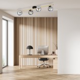 Plafon nowoczesny szklane kule Splendi IV 100cm grafit / złoty / czarny Emibig