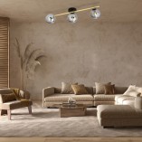 Plafon nowoczesny szklane kule Splendi III 80cm grafit / złoty / czarny Emibig